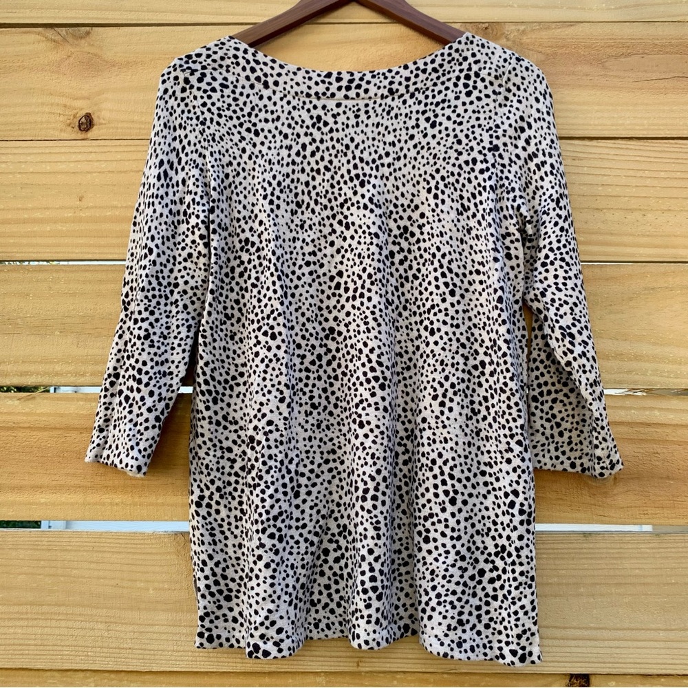 J. Jill Lightweight Animal Print Boat Neck Sweater